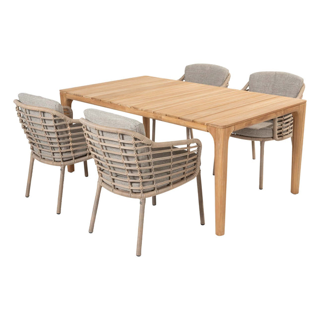 4 Seasons Outdoor Como dining + Taste 4SO Liam teak tafel 180 cm