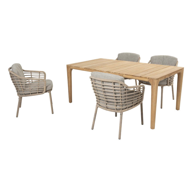 4 Seasons Outdoor Como dining + Taste 4SO Liam teak tafel 180 cm