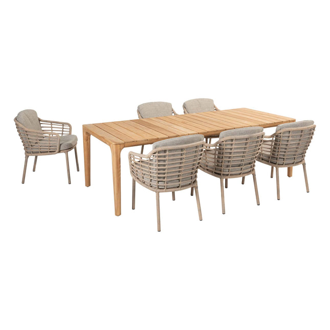 4 Seasons Outdoor Como dining + Taste 4SO Liam teak tafel 240 cm