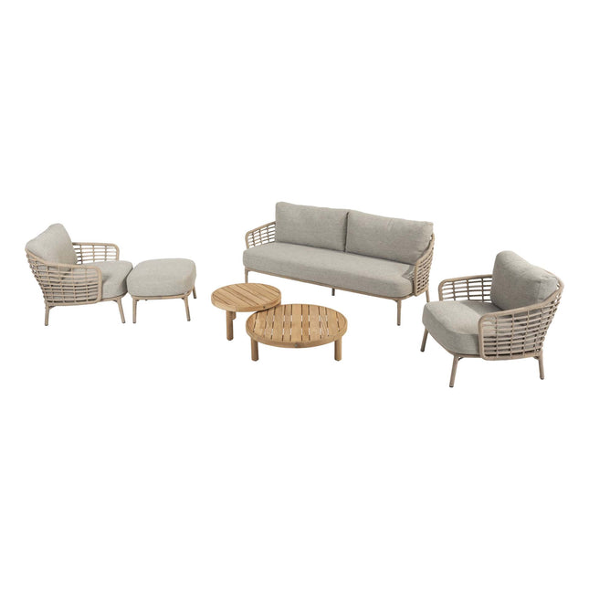 4 Seasons Outdoor Como loungeset harvest + voetenbank + Finn salontafels