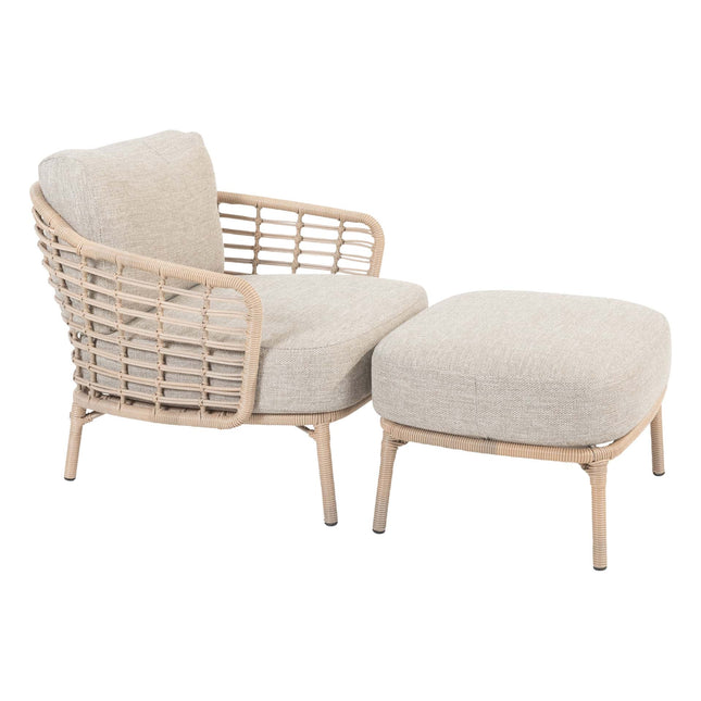 4 Seasons Outdoor Como loungeset harvest + Verdi salontafel latte 73 Ø cm