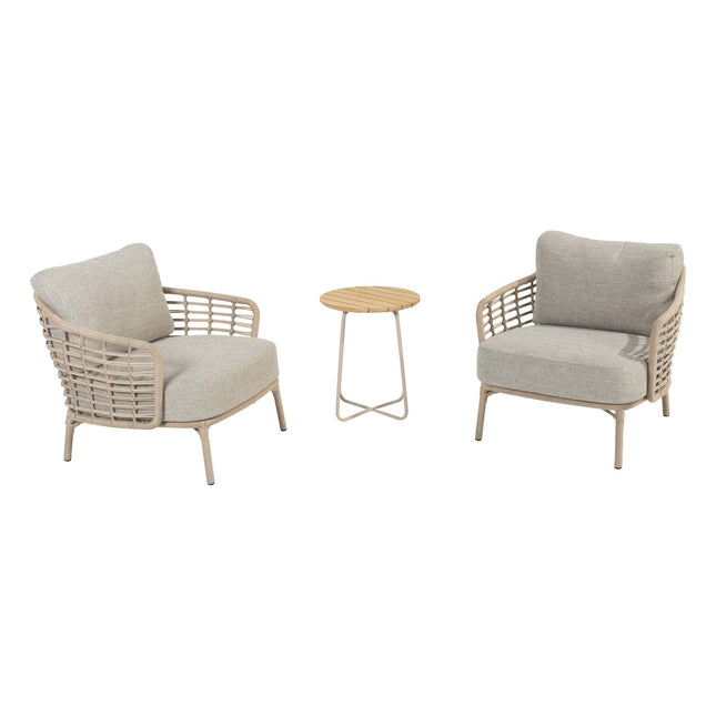 4 Seasons Outdoor Como bistro loungeset harvest + Verdi bijzettafel latte 45 Ø cm