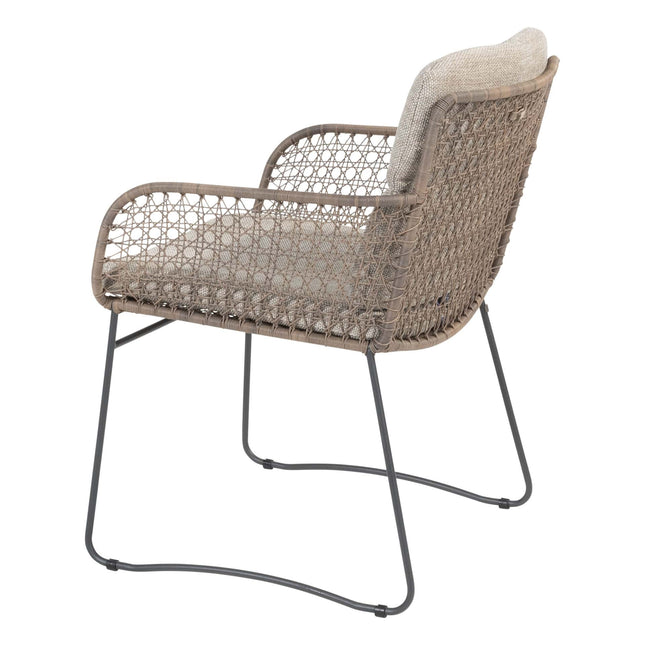 4 Seasons Outdoor Aprilla dining pure (6 st.) + Taste 4SO Noah teak tafel antraciet onderstel 260 cm