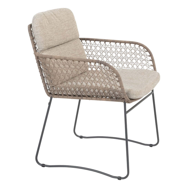 4 Seasons Outdoor Aprilla dining pure (6 st.) + Montana tafel barrel keramiek terrazzo 240 cm