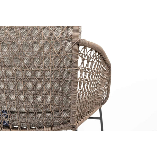 4 Seasons Outdoor Aprilla dining pure (6 st.) + Taste 4SO Noah teak tafel antraciet onderstel 260 cm