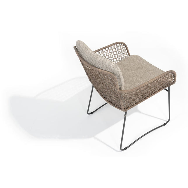 4 Seasons Outdoor Aprilla dining pure (4 st.) + Taste 4SO Prado teak tafel Ø 130 cm