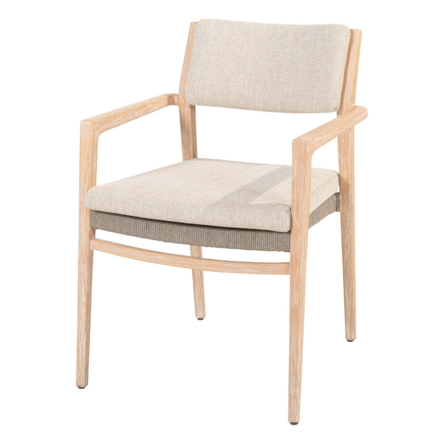 4 Seasons Outdoor Julia stapelbare dining stoel brushed teak incl. 2 kussens