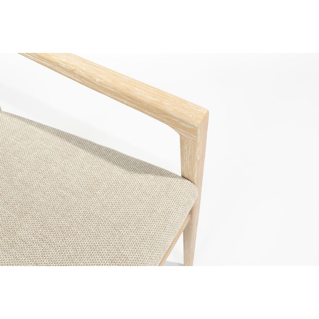 4 Seasons Outdoor Julia stapelbare dining stoel brushed teak incl. 2 kussens