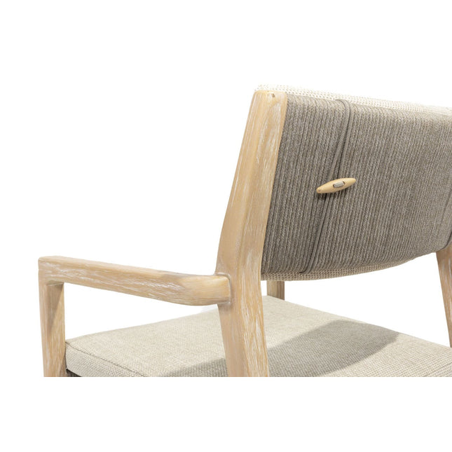 4 Seasons Outdoor Julia stapelbare dining stoel brushed teak incl. 2 kussens