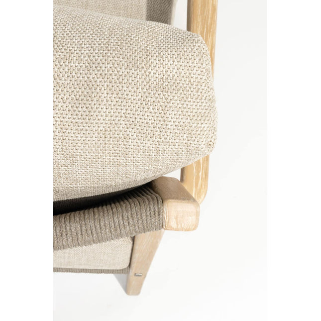 4 Seasons Outdoor Julia 3-zits lounge bank brushed teak incl. 4 kussens