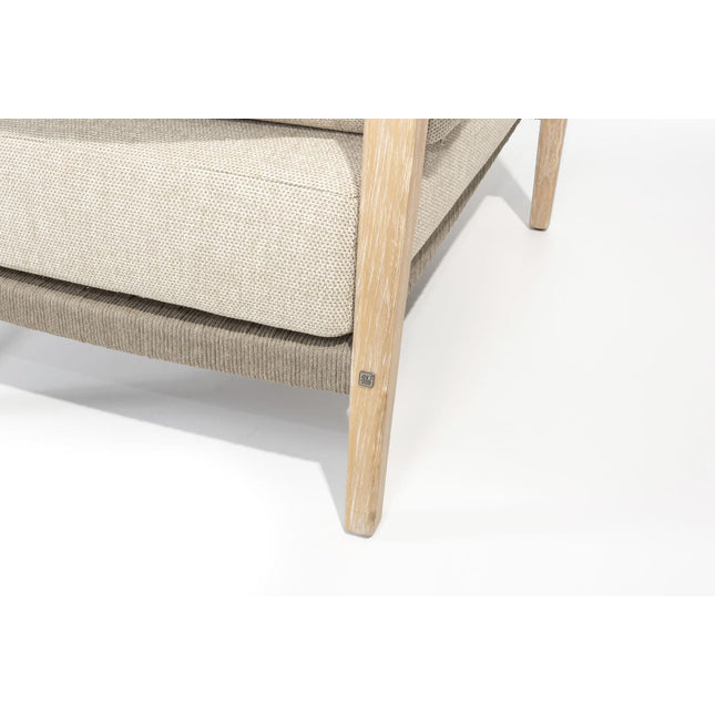 4 Seasons Outdoor Julia 3-zits lounge bank brushed teak incl. 4 kussens