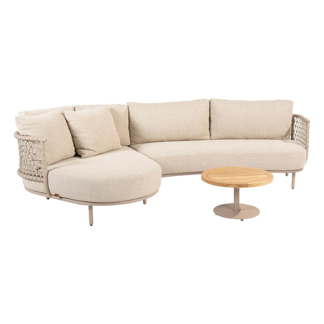 4 Seasons Outdoor Sardinia chaise lounge bank + Volta salontafel 60 Ø cm