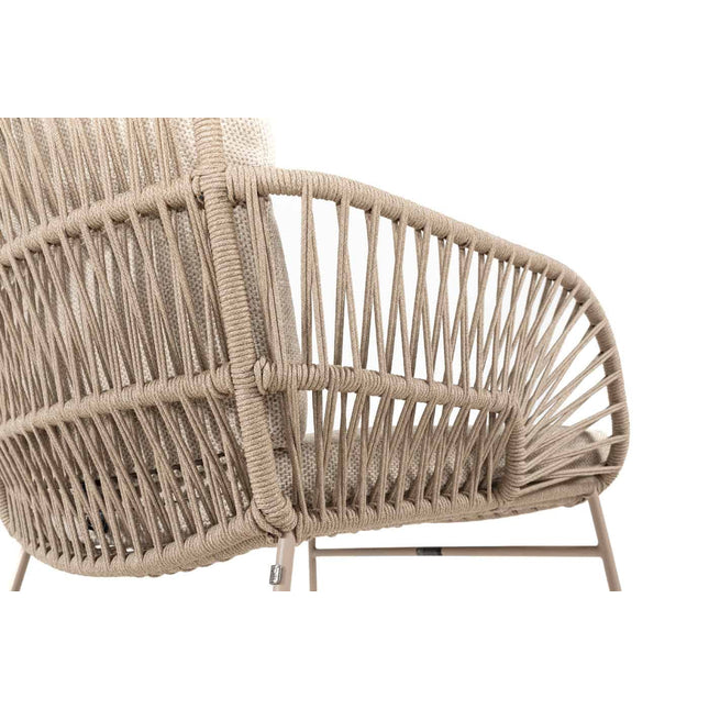 4 Seasons Outdoor Murcia dining latte + Taste 4SO Liam teak tafel 180 cm