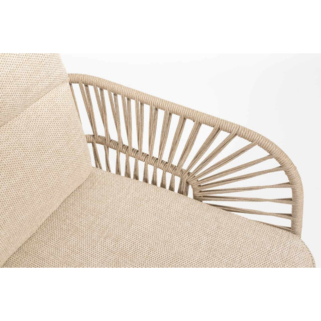 4 Seasons Outdoor Murcia dining latte + Montana tafel barrel keramiek terrazzo 240 cm teak onderstel