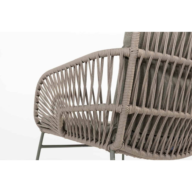 4 Seasons Outdoor Murcia dining olive + Taste 4SO Prado teak tafel 130 Ø cm