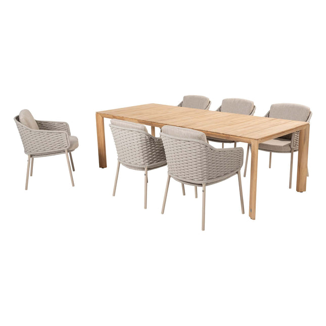 4 Seasons Outdoor Eros dining + Lucas teak tafel 240 cm