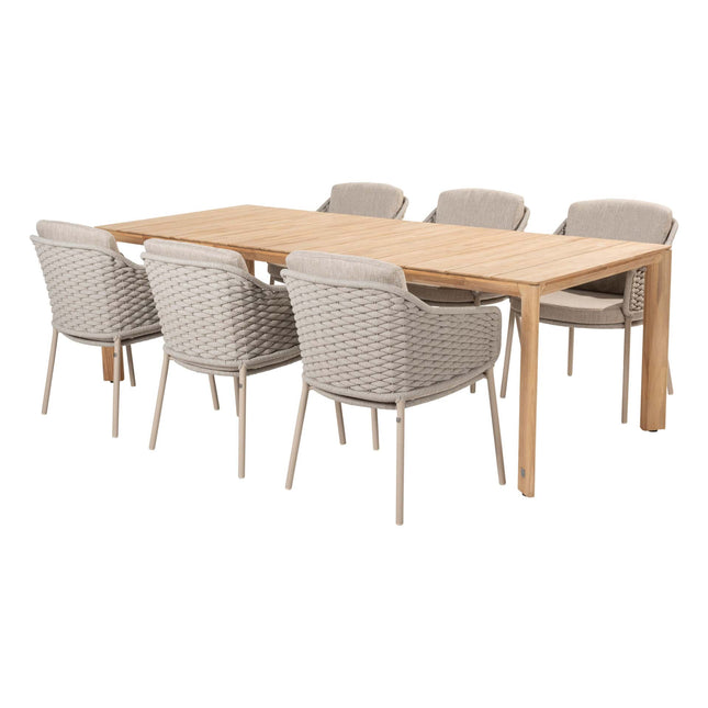 4 Seasons Outdoor Eros dining + Lucas teak tafel 240 cm