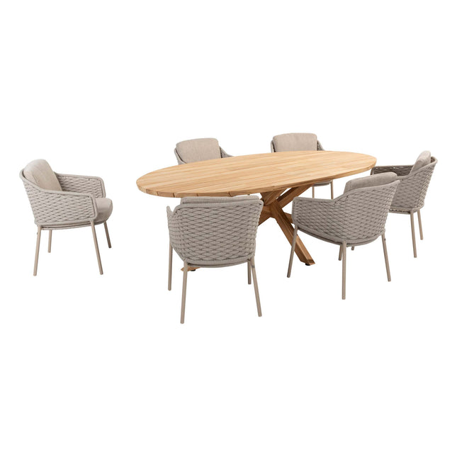 4 Seasons Outdoor Eros dining + Taste 4SO Prado teak tafel ovaal 240 cm