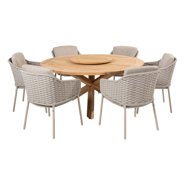 4 Seasons Outdoor Eros dining + Taste 4SO Prado teak tafel 160 Ø cm