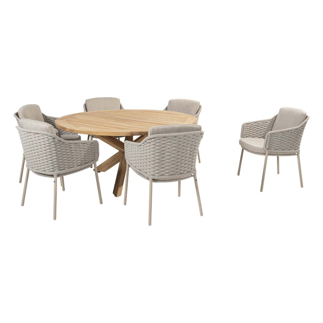 4 Seasons Outdoor Eros dining + Taste 4SO Prado teak tafel 160 Ø cm