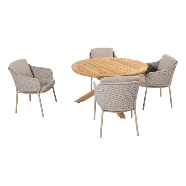 4 Seasons Outdoor Eros dining + Taste 4SO Prado teak tafel 130 Ø cm