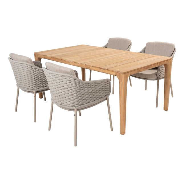 4 Seasons Outdoor Eros dining + Taste 4SO Liam teak tafel 180 cm