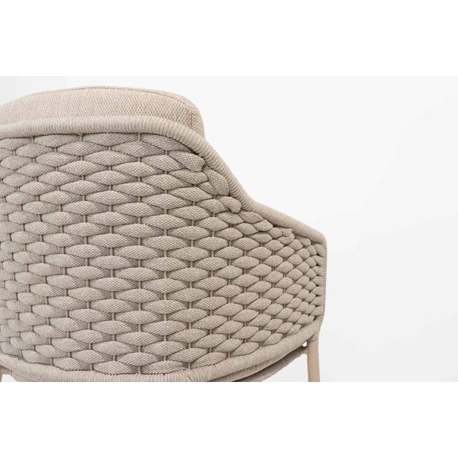 4 Seasons Outdoor Eros dining + Montana tafel barrel keramiek terrazzo 240 cm teak onderstel