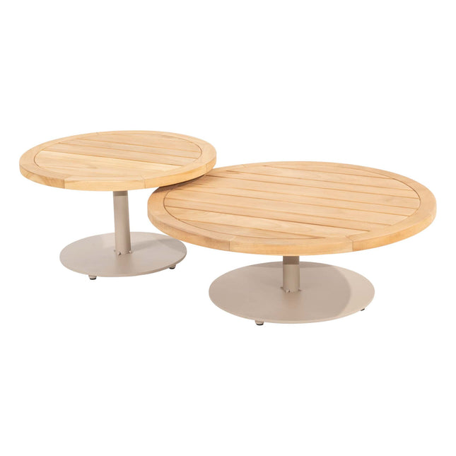 4 Seasons Outdoor Volta teak salontafel centrale poot latte 80 cm. Ø (H 30)