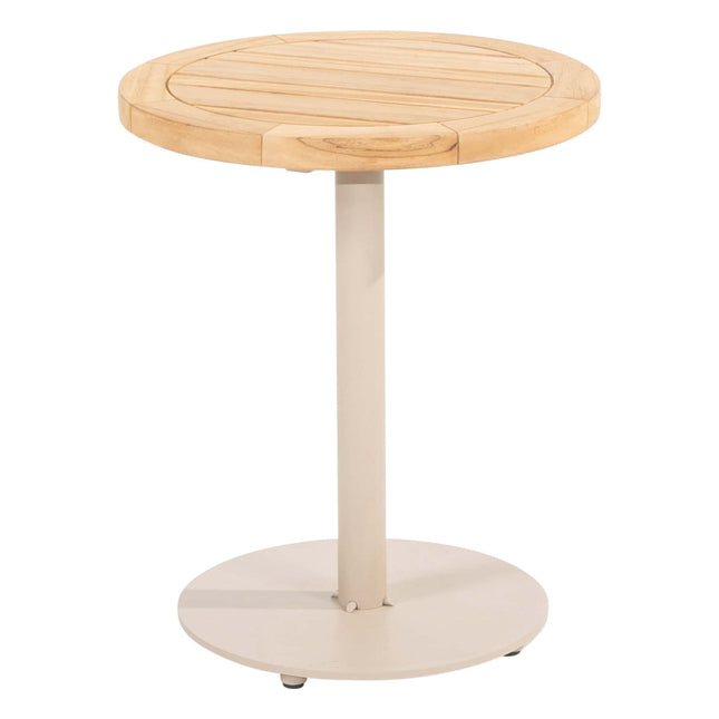 4 Seasons Outdoor Volta teak bijzettafel centrale poot latte 45 cm. Ø (H 55)