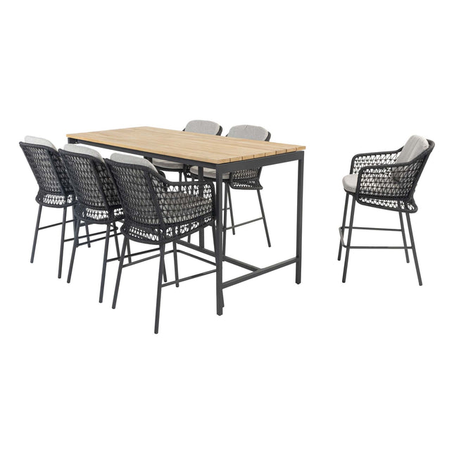 4 Seasons Outdoor Tramonti barstoel + Taste 4SO Taverne bartafel teak 200 cm