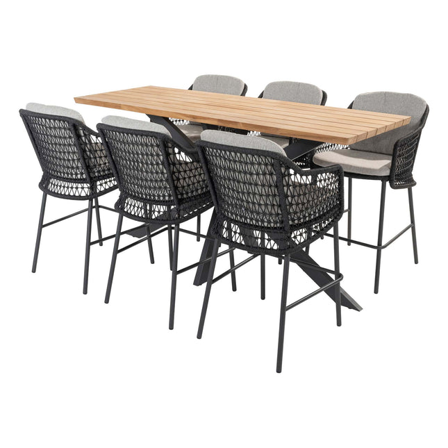 4 Seasons Outdoor Tramonti barstoel + Taste 4SO Prado bartafel teak 200 cm