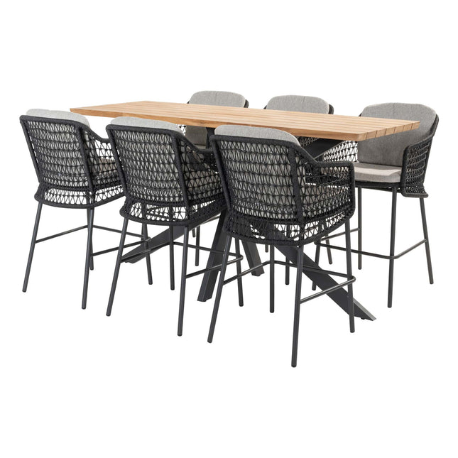 4 Seasons Outdoor Tramonti barstoel + Taste 4SO Prado bartafel teak 200 cm