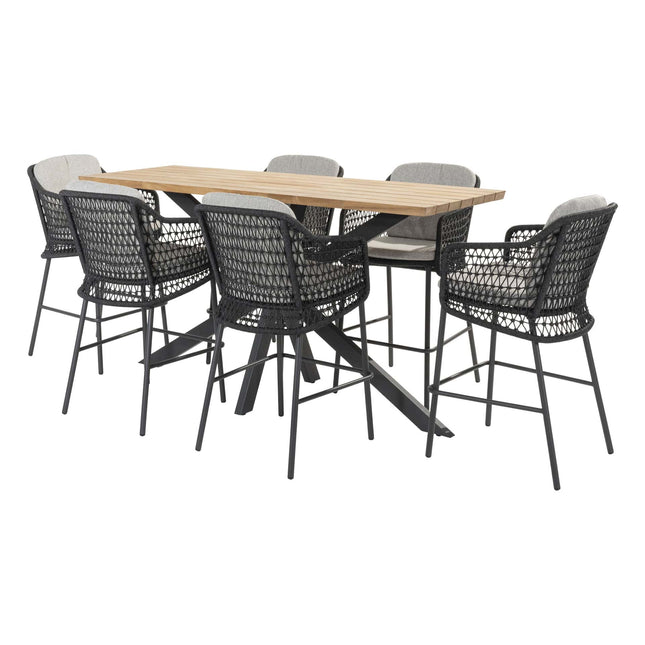 4 Seasons Outdoor Tramonti barstoel + Taste 4SO Prado bartafel teak 200 cm