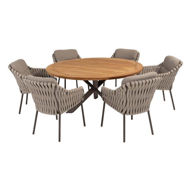 4 Seasons Outdoor Montera dining + Taste 4SO Prado teak tafel 160 Ø cm