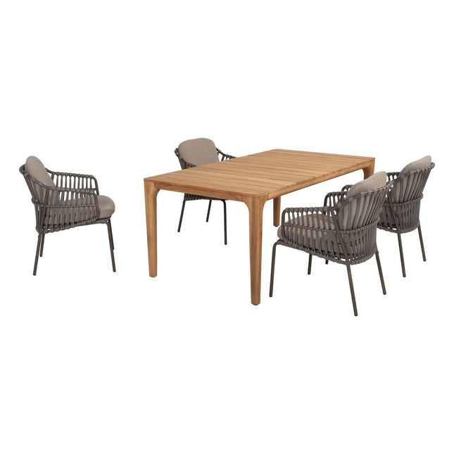 4 Seasons Outdoor Capalbio dining stoel + Taste 4SO Liam eettafel teak 180 cm