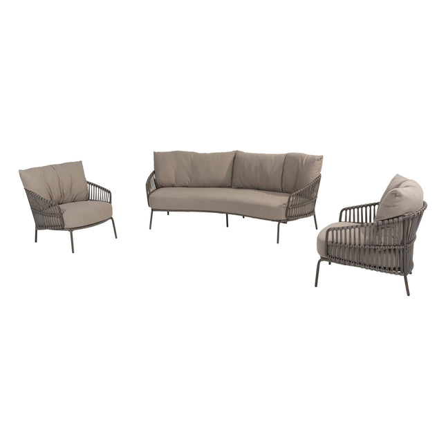 4 Seasons Outdoor Capalbio loungeset + Finn salontafel kiezel-vorm 125 cm