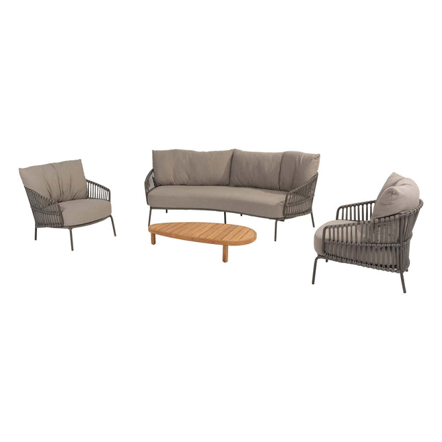 4 Seasons Outdoor Capalbio loungeset + Finn salontafel kiezel-vorm 125 cm