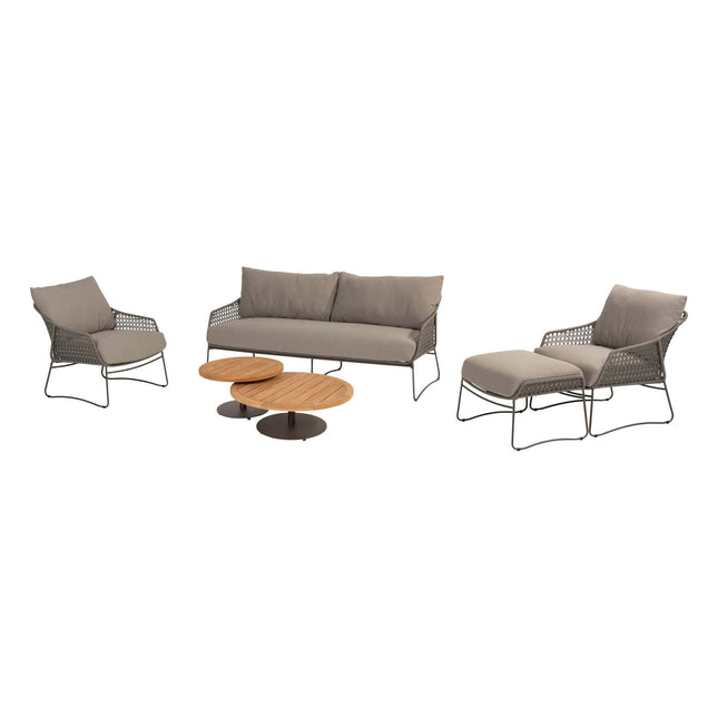 4 Seasons Outdoor Moretti loungeset + Boaz salontafel 80 Ø cm terre