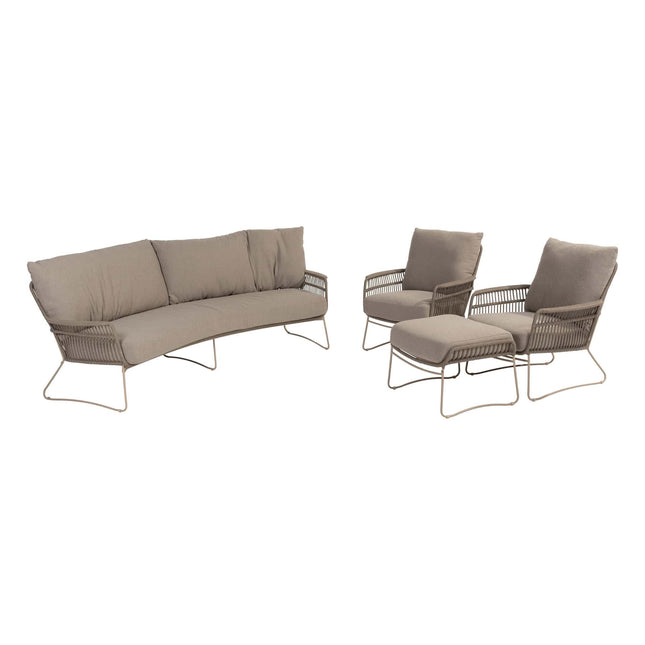 4 Seasons Outdoor Botanic loungeset zonder salontafel + voetenbank