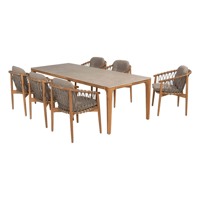 4 Seasons Outdoor Nora dining stoel + Taste 4SO Liam eettafel met keramisch tafelblad 240 cm