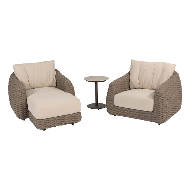 4 Seasons Outdoor Maxime bistro loungeset + Boaz bijzettafel terre