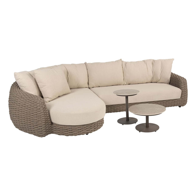 4 Seasons Outdoor Maxime chaise lounge bank + Boaz salontafels terre