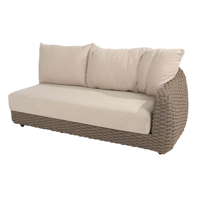4 Seasons Outdoor Maxime chaise lounge bank + loungestoel + Finn salontafel kiezel-vorm