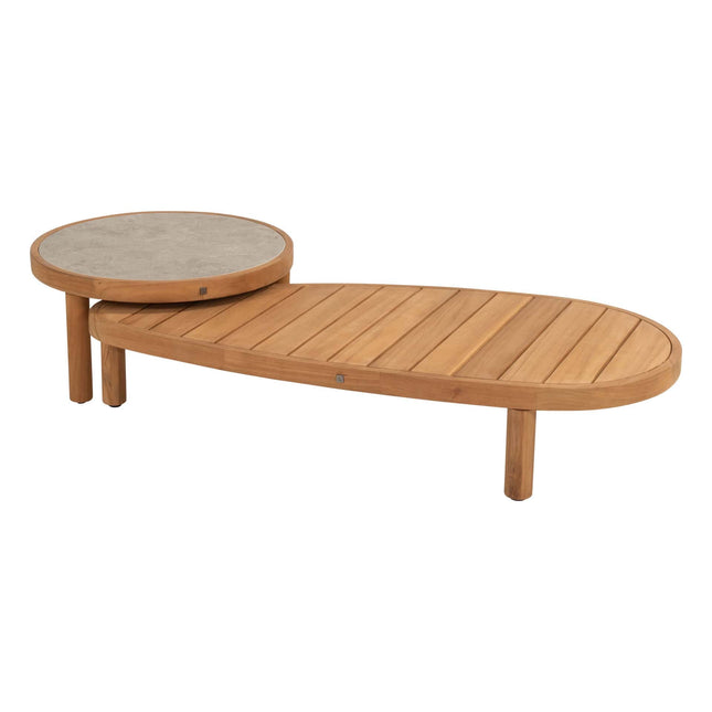 4 Seasons Outdoor Finn salontafel kiezel-vorm 125 x 63 cm. (H 25)