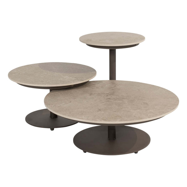 4 Seasons Outdoor Ezra loungeset + Boaz salontafel 80 Ø cm terre