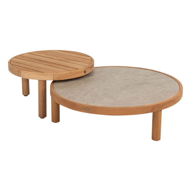 4 Seasons Outdoor Finn salontafel met keramisch tafelblad 85 cm. Ø (H 25)