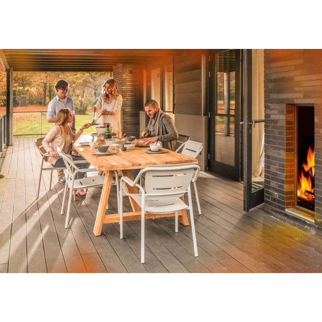 4 Seasons Outdoor Icon teak tafel 240 cm teak onderstel