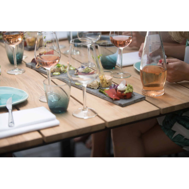 4 Seasons Outdoor Goa teak tafel 220 cm aluminium onderstel