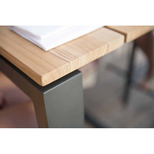 4 Seasons Outdoor Goa teak tafel 220 cm aluminium onderstel