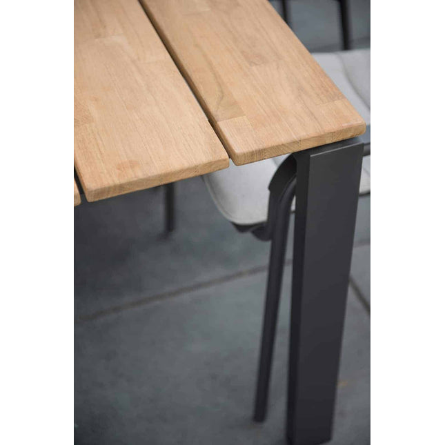 4 Seasons Outdoor Goa teak tafel 220 cm aluminium onderstel